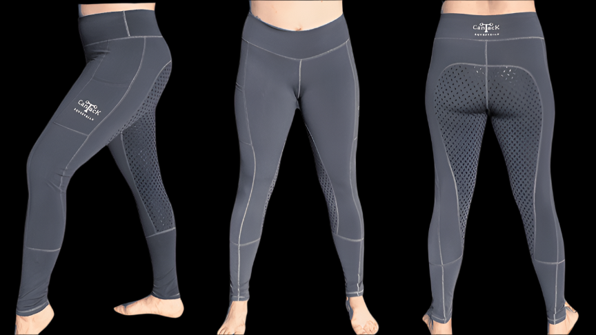 Adult Lined Riding Tights - Midnight Grey