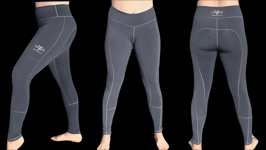 Adult Lined Riding Tights - Midnight Grey