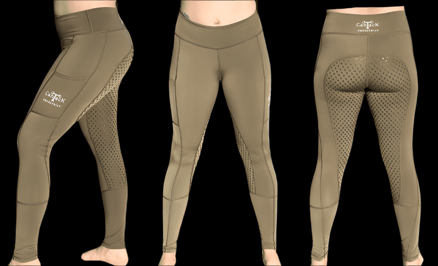 Adult Unlined Riding Tights - Olive