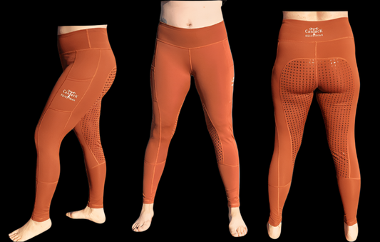 Adult Unlined Riding Tights - Burnt Orange