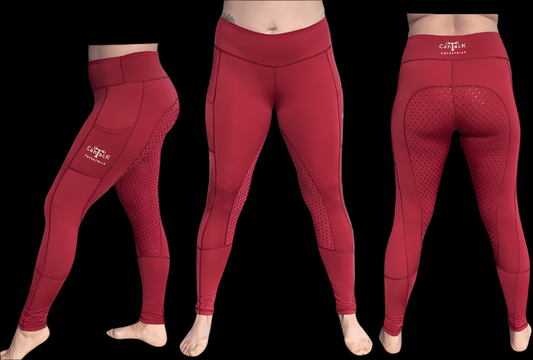 Adult Lined Riding Tights - Burgundy