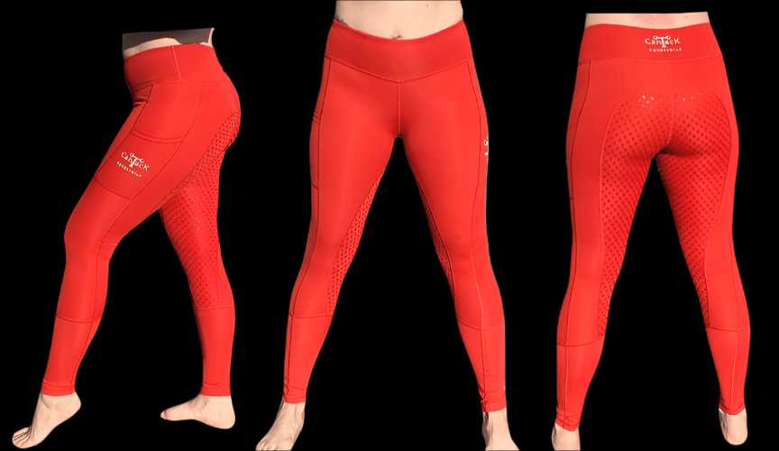 Adult Unlined Riding Tights - Coral Red