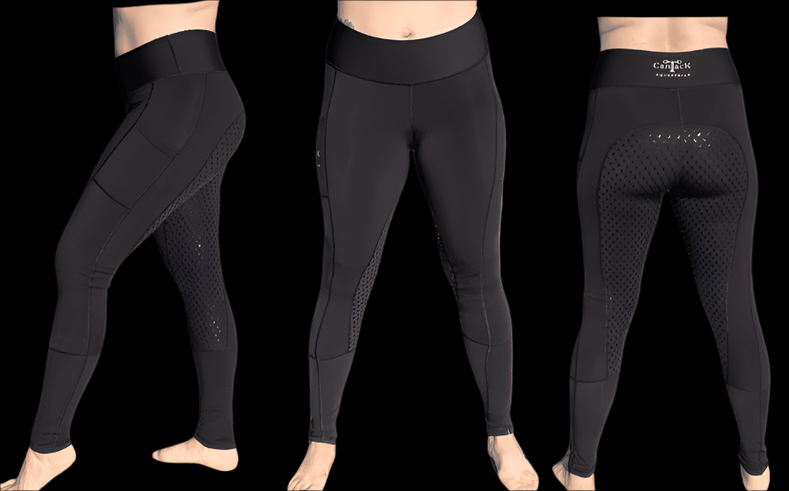 Kids Lined Full Seat Riding Tights - Black