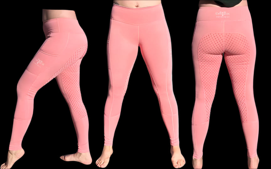 Kids Lined Full Seat Riding Tights - Pink