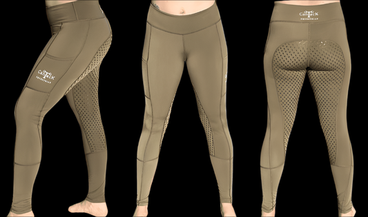 Adult Lined Riding Tights - Olive