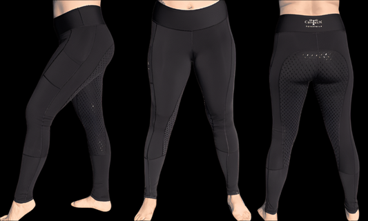 Adult Lined Riding Tights - Black