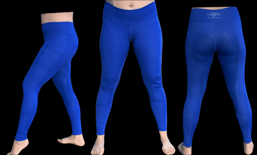 Kids Lined Full Seat Riding Tights - Royal Blue