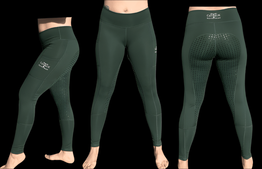 Adult Unlined Riding Tights - Hunter Green