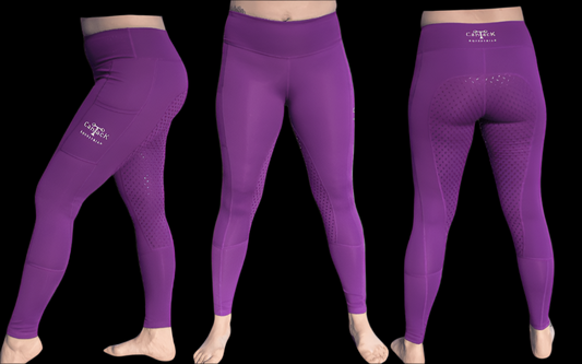Adult Unlined Riding Tights - Purple