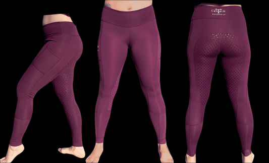 Adult Unlined Riding Tights - Plum