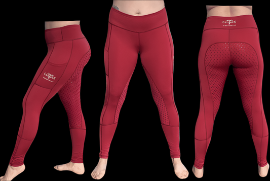 Adult Unlined Riding Tights - Burgundy