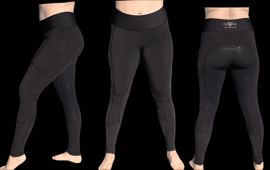 Adult Unlined Riding Tights - Black