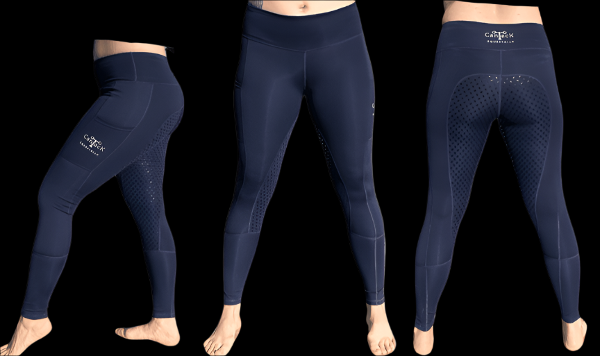 Kids Lined Riding Tights - Navy Blue