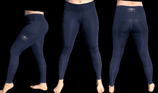 Kids Lined Riding Tights - Navy Blue