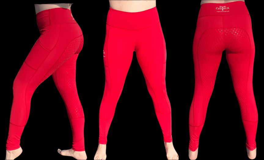 Adult Unlined Riding Tights - Red