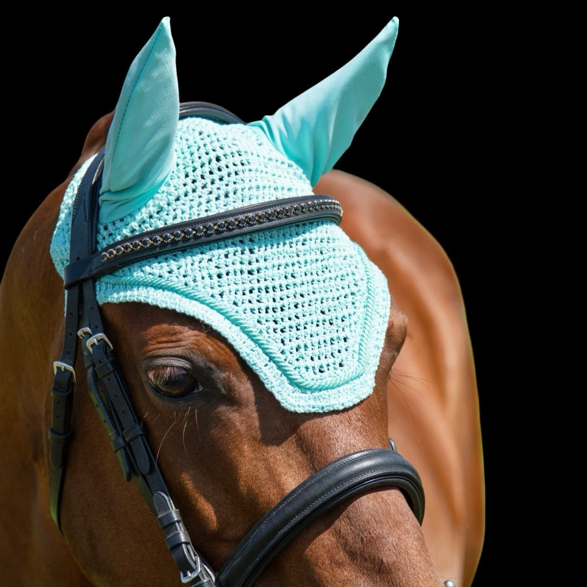 Classic Cut Bonnets - Aquamarine Base/Straight Edge/Single Row Piping