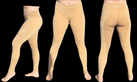 Adult Lined Riding Tights - Beige