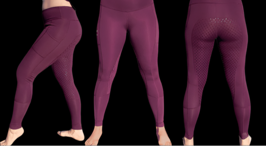 Adult Lined Riding Tights - Plum