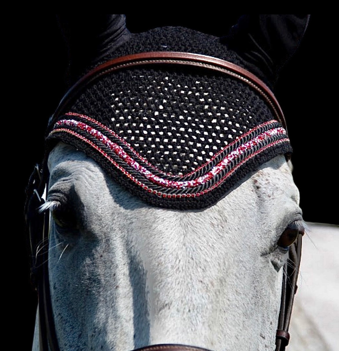 Classic Cut Bonnets - Black Base/Straight Edge/With Bling
