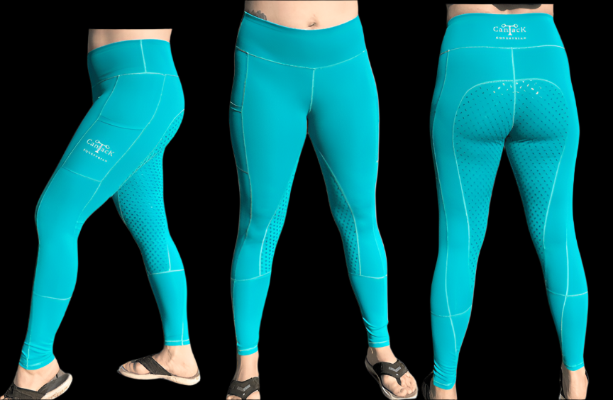 Adult Unlined Riding Tights - Turquoise