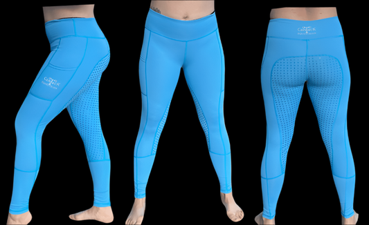 Adult Unlined Riding Tights - Robins Egg Blue