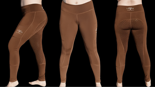 Adult Lined Riding Tights - Coffee
