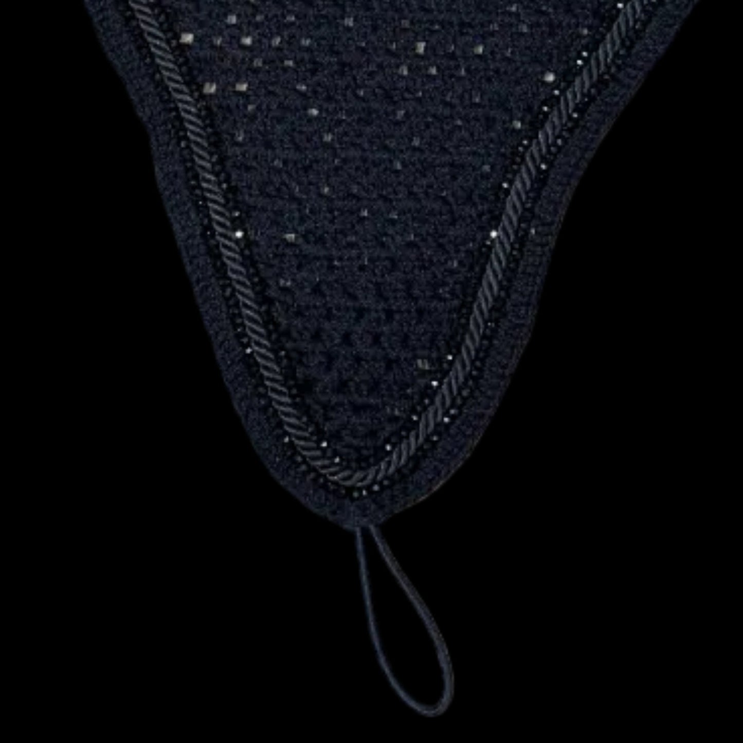 Soundproof - Tiedown Bonnets - Black Base/Black Straight Edge/2 Black Crystal/Black Piping