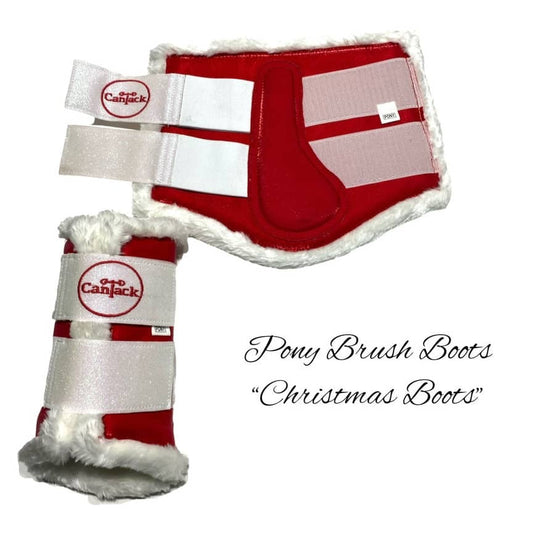 Christmas Pony Brush Boots - Candy Cane