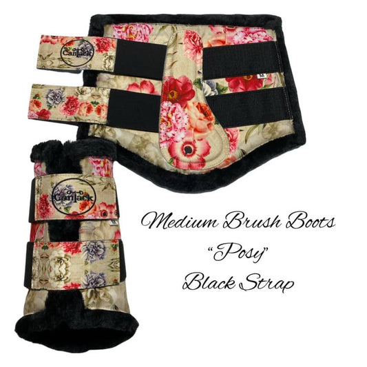 BouqueT Brush Boots - Posy with black strap - Medium