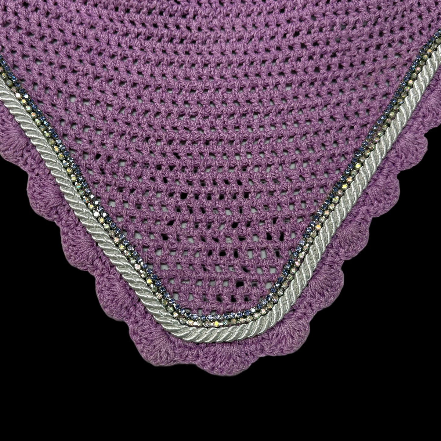 Classic Cut Bonnets - Light Purple Base/Scalloped Edge/With Bling