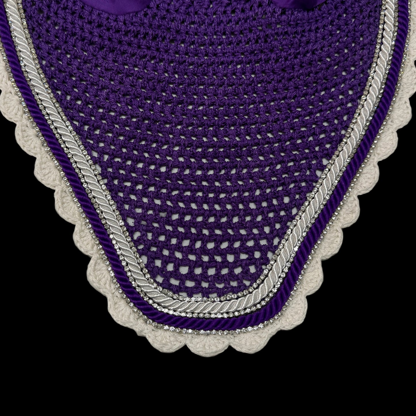 Classic Cut Bonnets - Purple Base/Scalloped Edge/With Bling