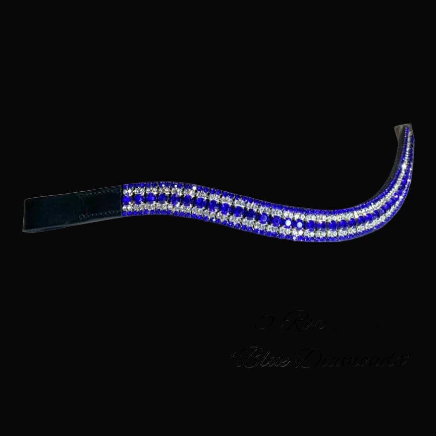 IceT 5 Row Crystal Browbands - Royal Blue FINAL SALE