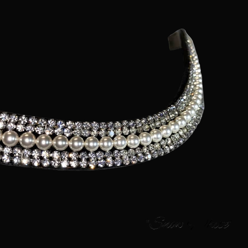 IceT Pearl Browbands - Pony 14" Style - Snow White (Final Sale)