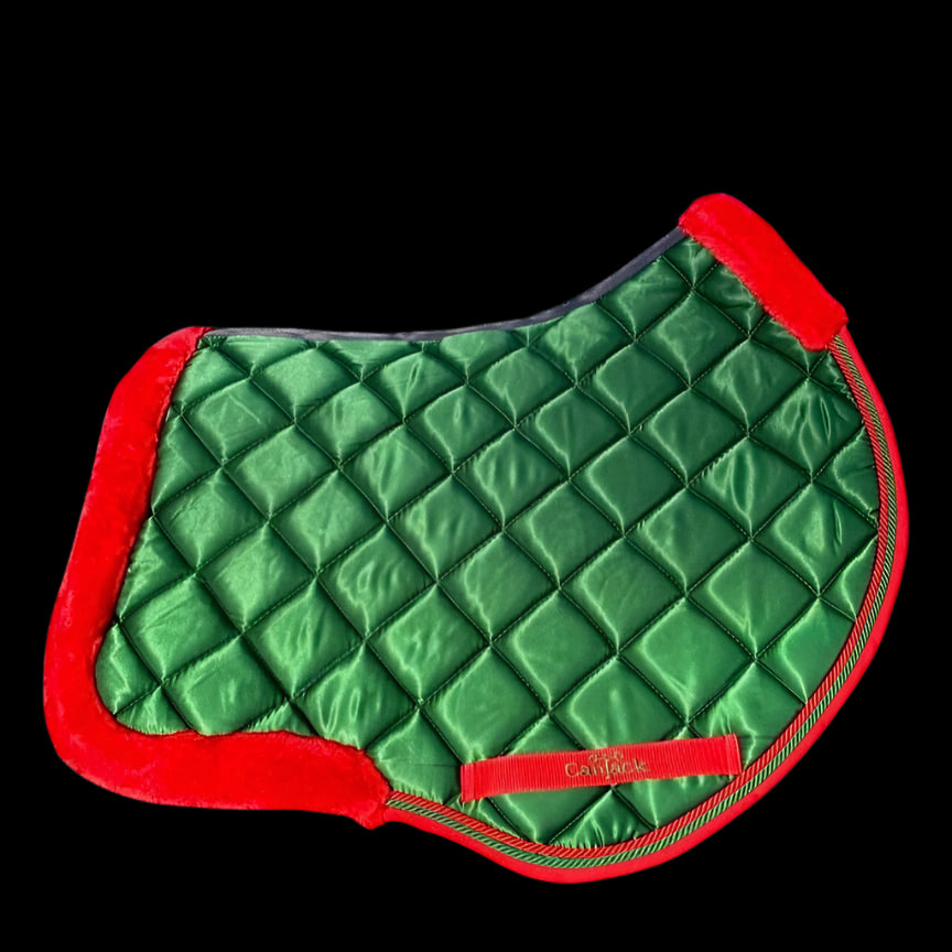 Christmas Jumper Pads - Green Satin