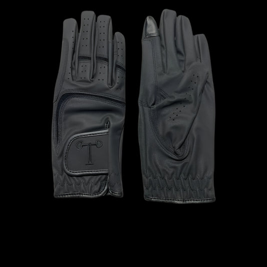Touch Screen Riding Gloves - Black Base (Size Large)