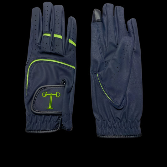 Touch Screen Riding Gloves - Navy Base (Size Large)