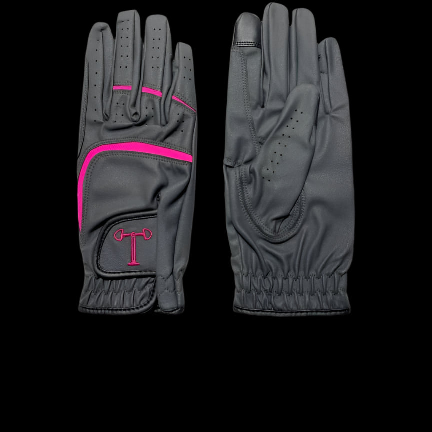 Touch Screen Riding Gloves - Charcoal Base