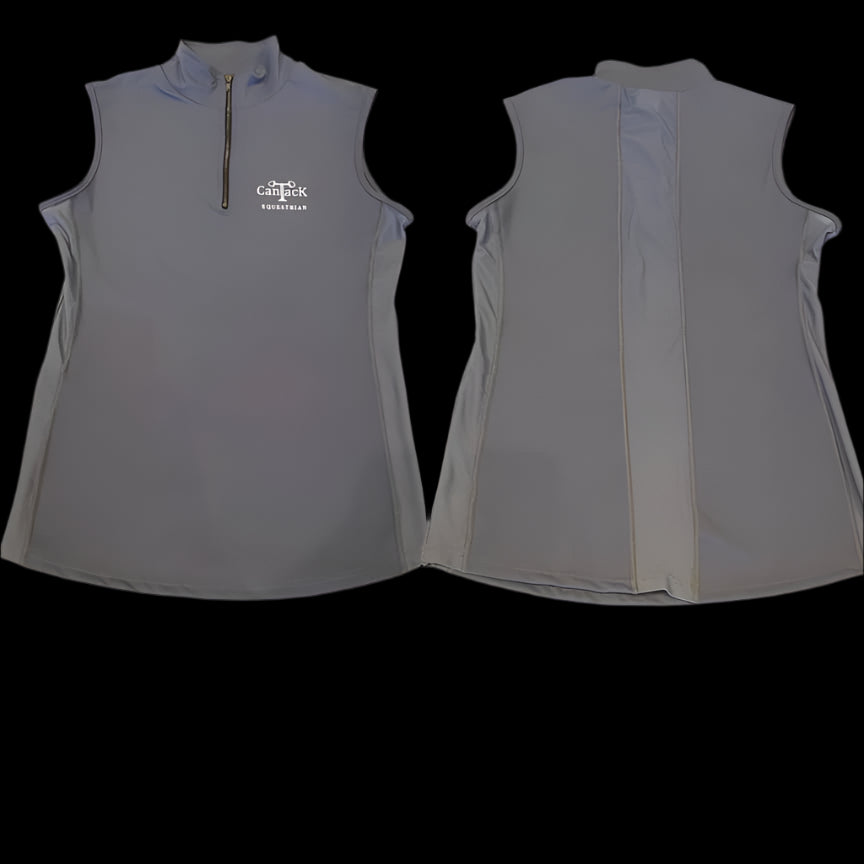 Sleeveless Vented Shirts - Grey