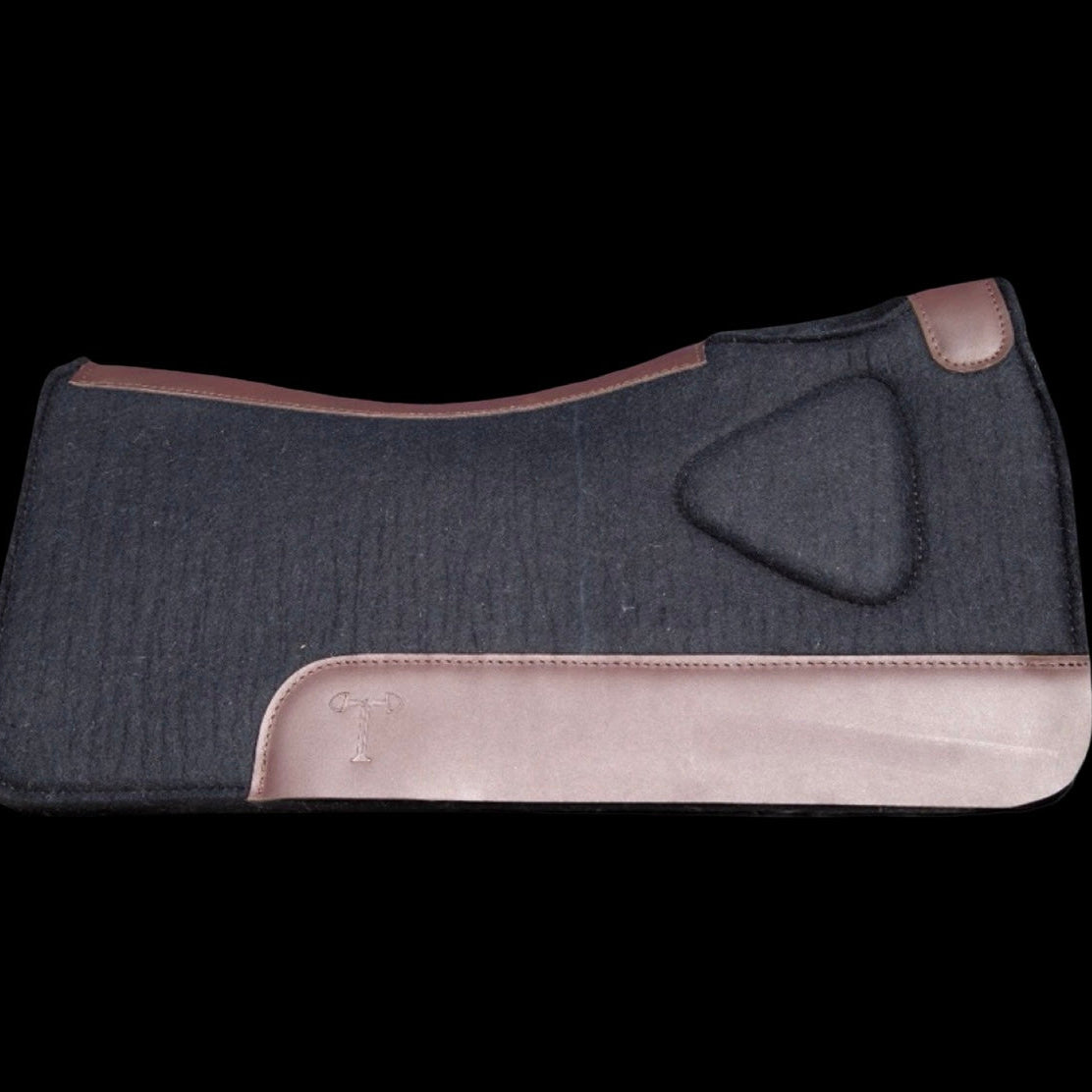 Western Bump Up Pads - Black w/Brown Trim