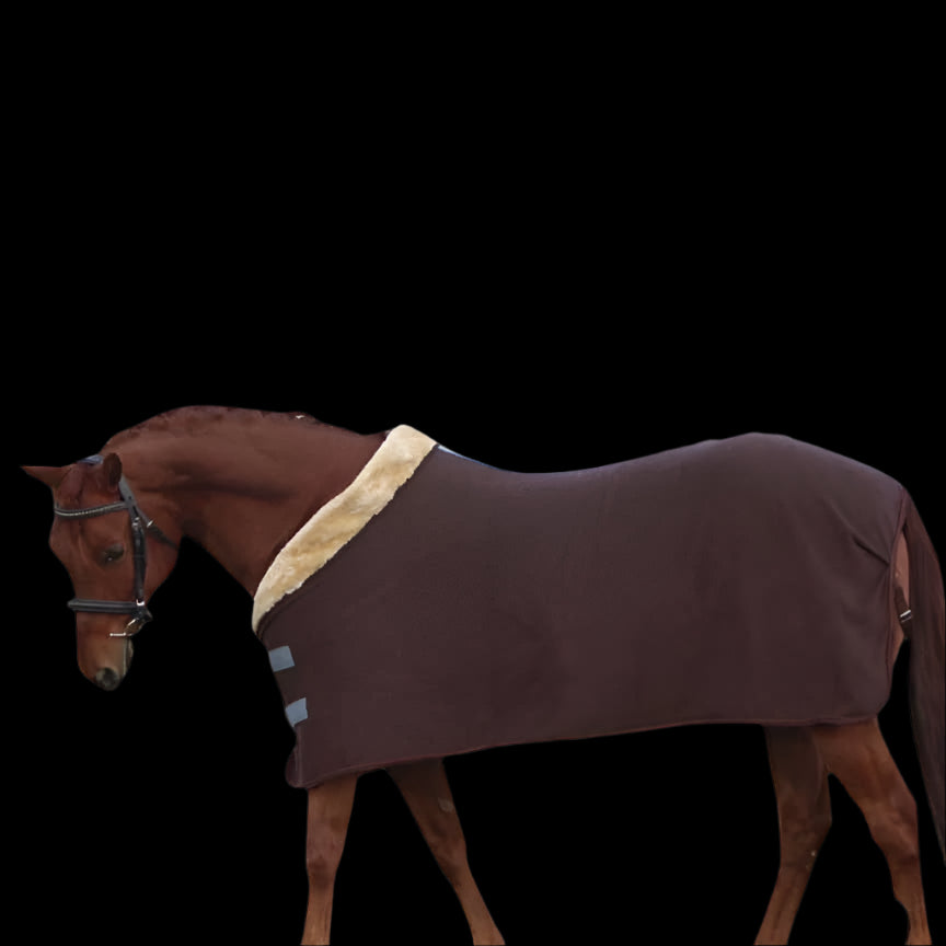 Double Fleece Cooler - (S) Brown with tan trim
