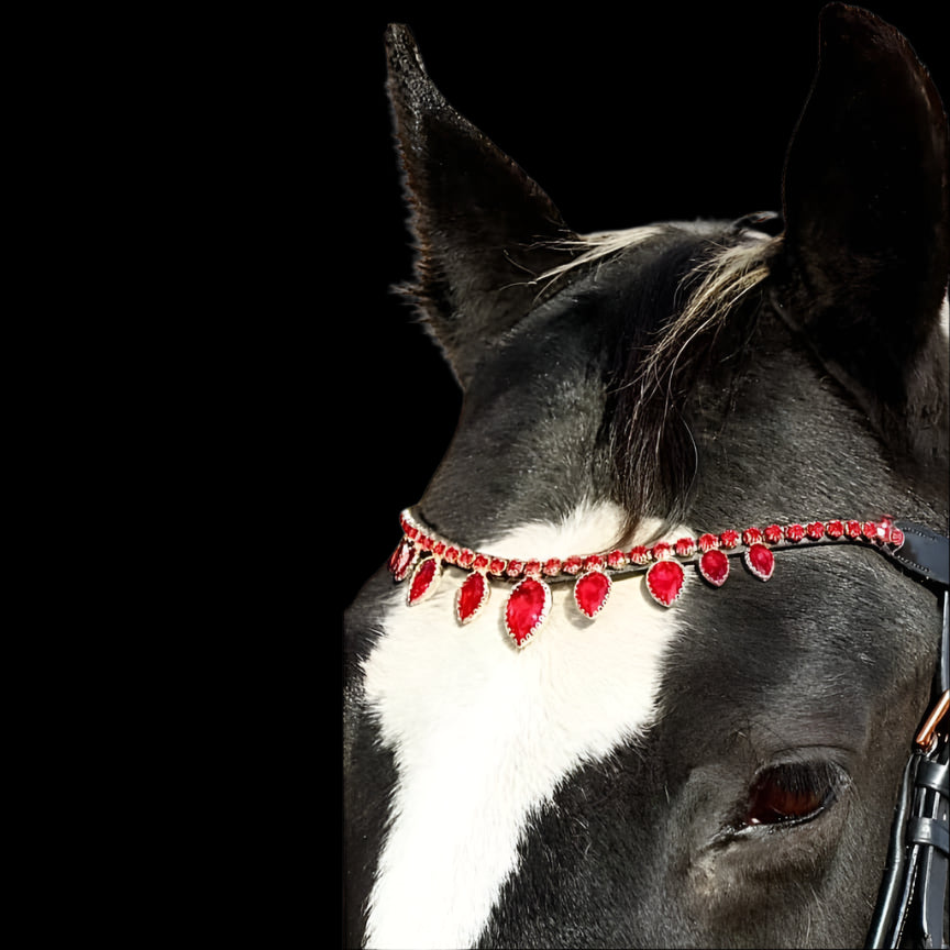 Royal T Browbands - Pony 14" Ruby Red