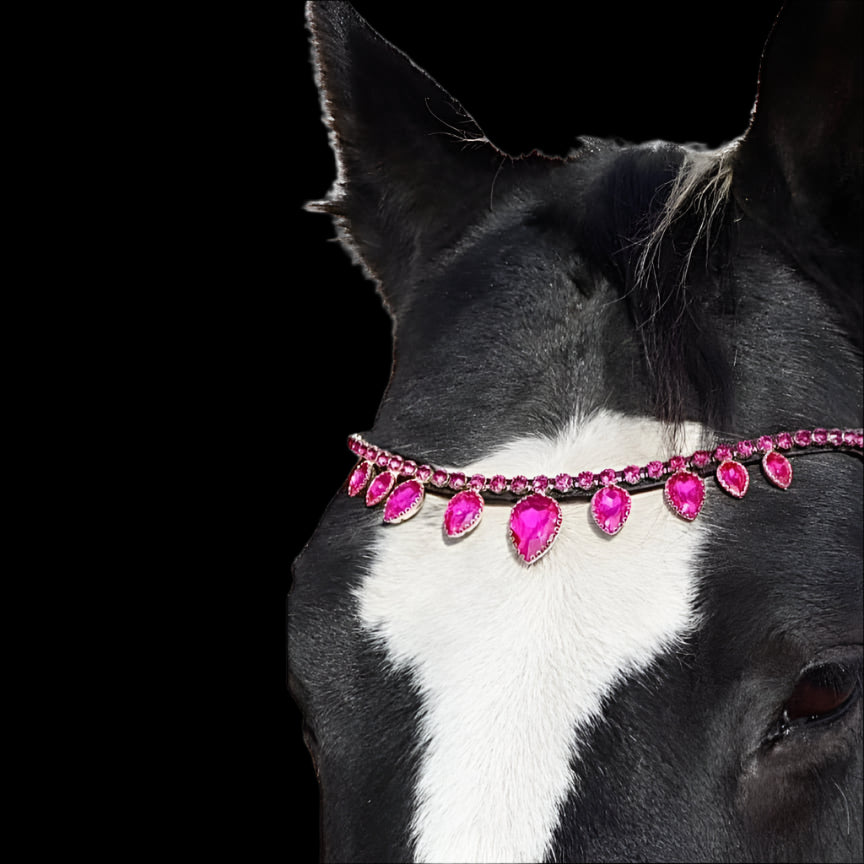 Royal T Browbands - Full 16" Hot Pink