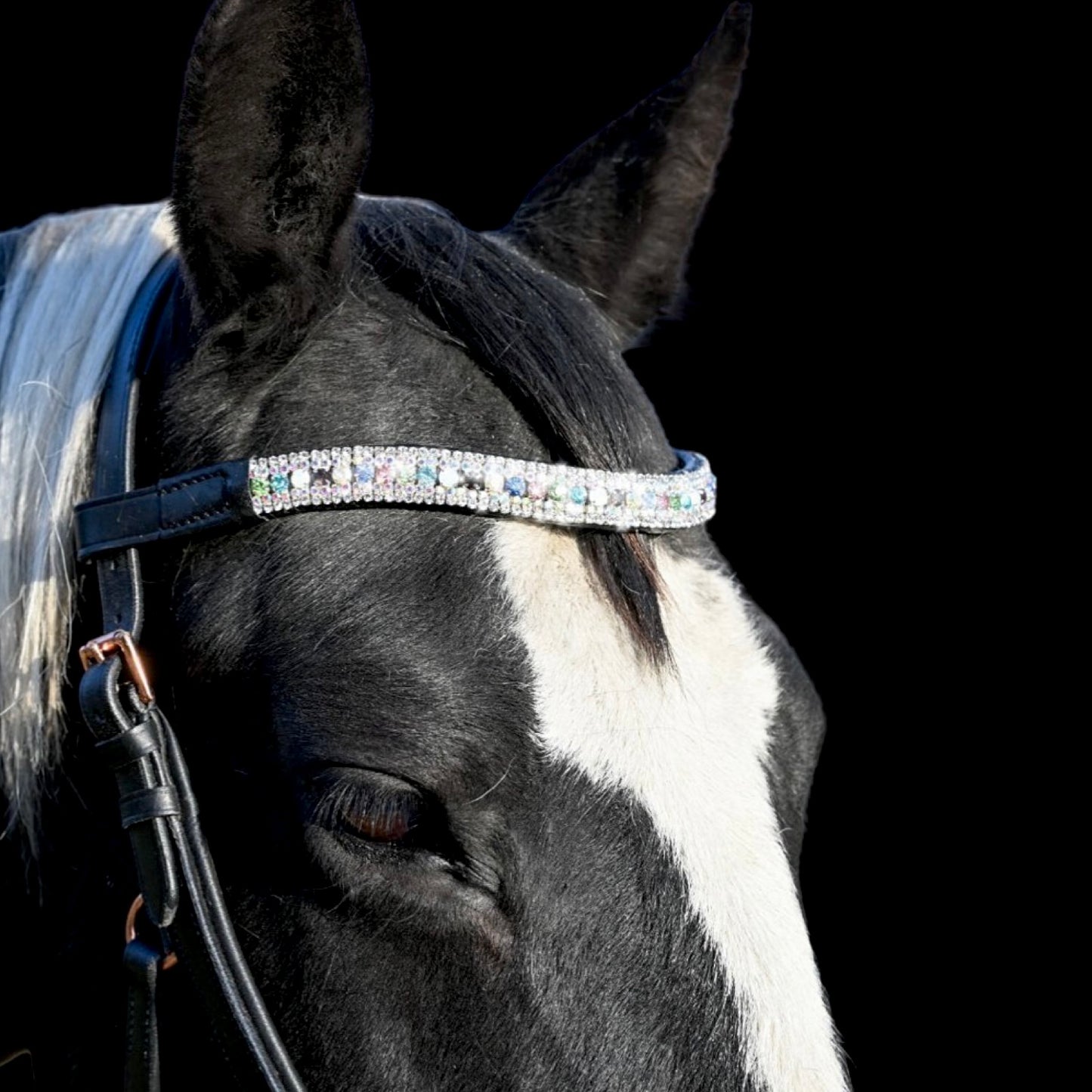 IceT 5 Row Crystal Browbands - Unicorn Rainbow FINAL SALE