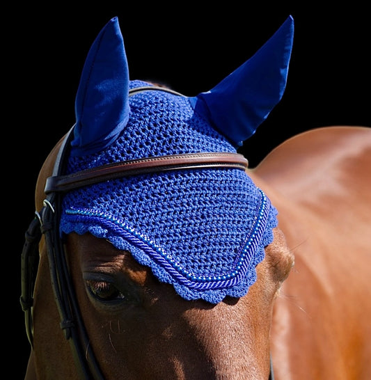 Classic Cut Bonnets - Full - Royal Blue Base/Royal Blue Scalloped Edge/Royal Blue Pearls/Royal Blue Piping