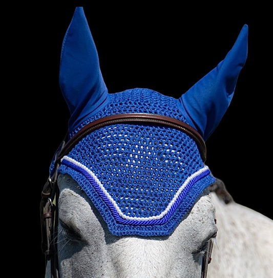 Classic Cut Bonnets - Full - Royal Blue Base/Royal Blue Straight Edge/1 Row pearl/Royal Blue Piping