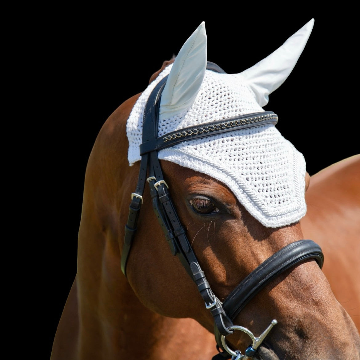 Classic Cut Bonnets - White Base/Straight Edge/Single Row Piping