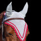 Tiedown Bonnets - White Base/Scalloped Edge/With Bling
