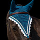 Tiedown Bonnets - Midnight Teal Base/Scalloped Edge/With Bling