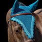 Tiedown Bonnets - Midnight Teal Base/Scalloped Edge/With Bling