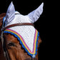 Tiedown Bonnets - White Base/Scalloped Edge/With Bling
